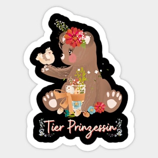 Teddy Bär Tier Prinzessin Blumen Süß Sticker